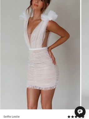 Selfie Leslie Ludivine Shoulder Accent Mesh Mini Dress -